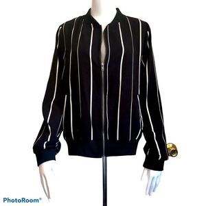 3/$25 BE COOL Striped Lightweight Black Jacket
